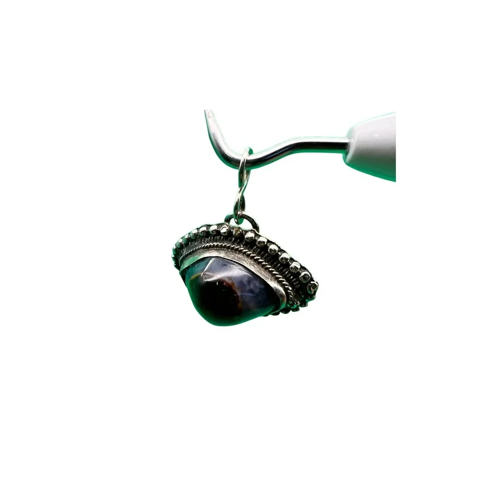 Vintage Natural Black‎ Stone Pendant Jewelry